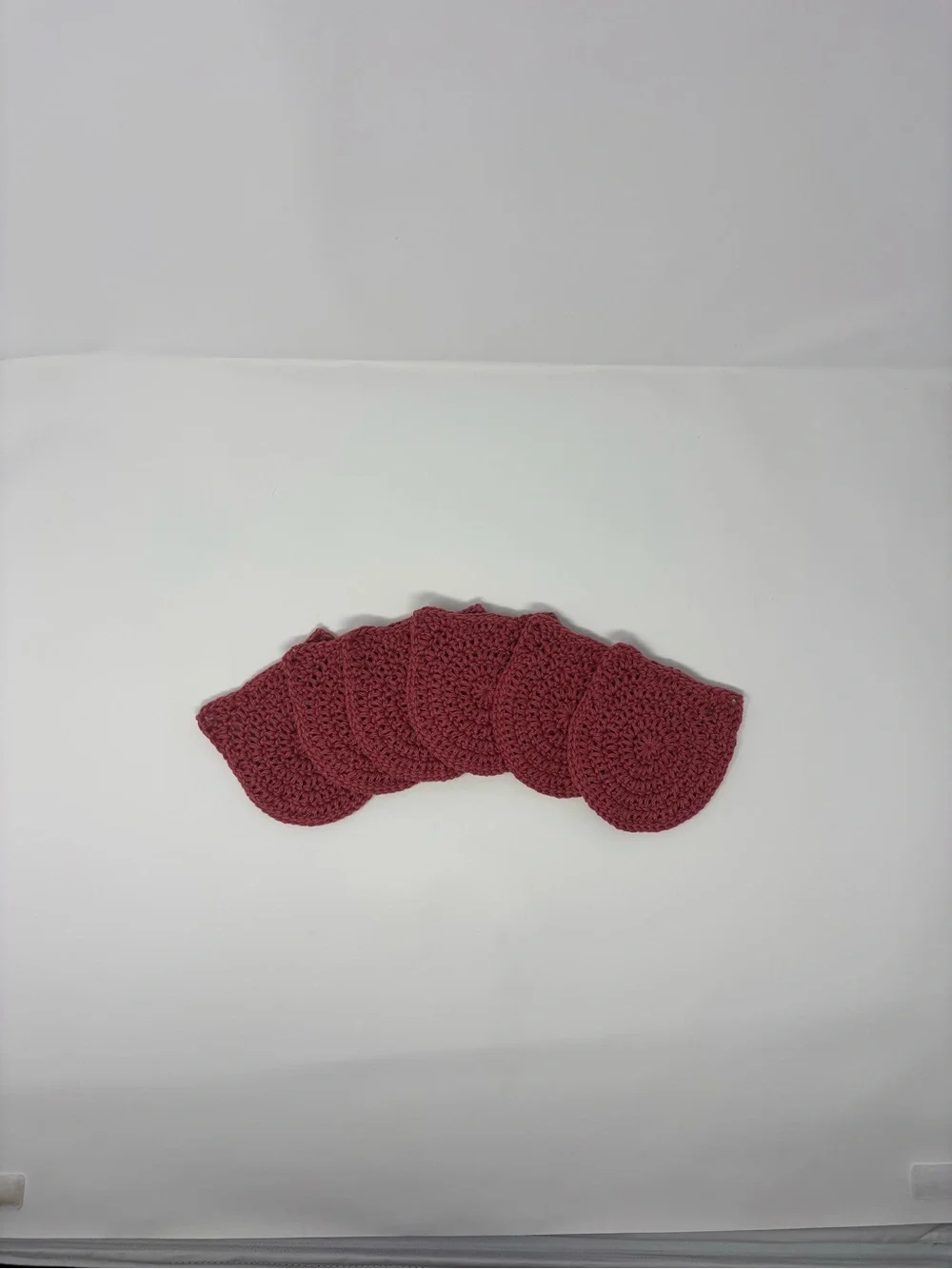 Terra Cotta Cat Ear Crochet Coasters (Set of 6)